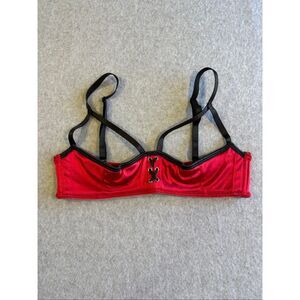 Frederick's of Hollywood half-cup satin balconette bra S